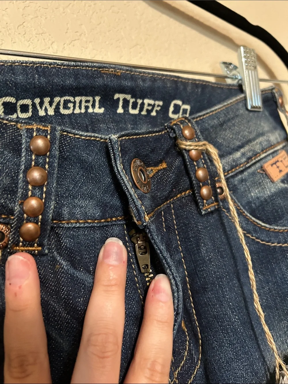 Cowgirl Tuff Co. Copper Gypsy Women’s Bootcut Jeans Dark Wash Western Rodeo W25